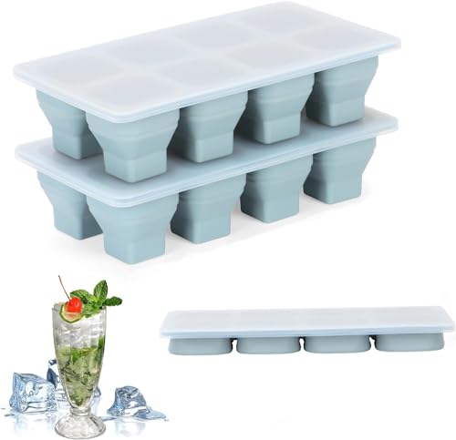 Bandejas de hielo plegables de silicona 2 unidades miniatura 1