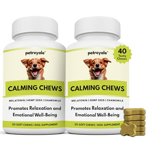 Image of Petroyale Calming Chews for Dogs with Hemp Seed Oil - Anti-Anxiety Supplement for Dogs - Reduces Stress & Aggression in Dog - Dog Behavioral Management