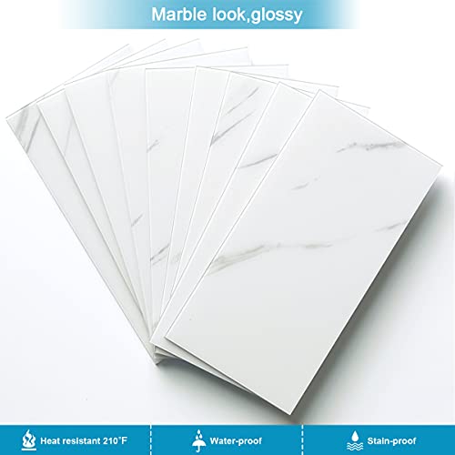 Benice Peel And Stick Backsplash Tile Stickers,Subway Backsplash Kitchen Big Tiles For Bathroom Wall 23Tiles Fishbelly White #TOP1