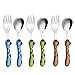 Exzact Children's Flatware 6 Pieces Set - Stainless Steel Cutlery/Silverware - 3 x Forks, 3 x Dinner Spoons, Safe Toddler Utensils for Lunch Box BPA Free (Giraffe x 6 PCS)