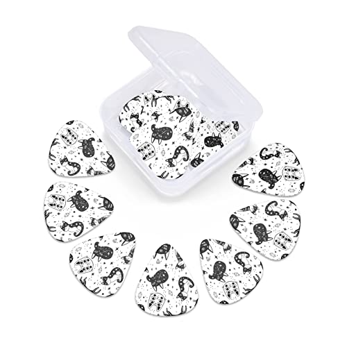 Witch’s Cat Lot de 12 médiators fins et épais pour guitares acoustiques électriques et basses Motif sans couture - Les Beatles, Paul McCartney, John Lennon, RIngo Starr, George Harrison Witch's Cat Lot de 12 médiators fins et épais pour guitares acoustiques électriques et basses Motif sans couture – Image 7