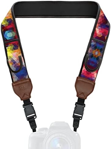 USA GEAR TrueSHOT Camera Strap with Colorful Neoprene Pattern , Accessory Pockets and Quick Release Buckles - Compatible With Canon , Fujifilm , Nikon , Sony and More DSLR , Mirrorless , Cameras