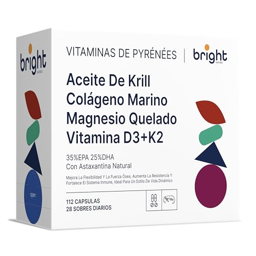 Gestión de la Longevidad | Vitamina D3 y K2 4000 UI + Magnesio Omega 3 Krill Colágeno - Sin OMG | Poderosa sinergia de vitaminas y minerales l 28 Dosis Diarios