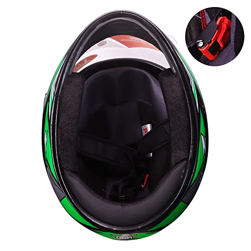 Image of Stylish Green Color Full Face Shield Helmet for Men and Women (Green)