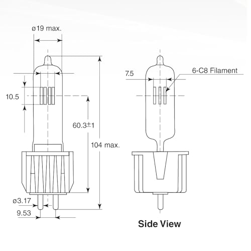 OSRAM SYLVANIA HPL 750/115/X (UCF) (54611) 750W 115V MEDIUM BI PIN WITH HEAT SINK CLEAR T6 Halogen