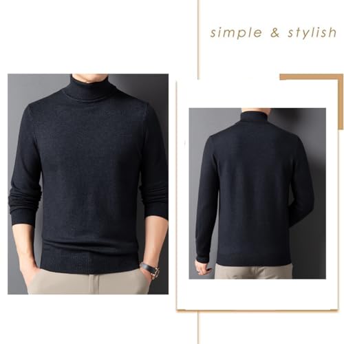 Men's Solid Color Premium Cashmere Sweater Winter Turtleneck Cashmere Sweater Soft Slim Fit Pullover Top2