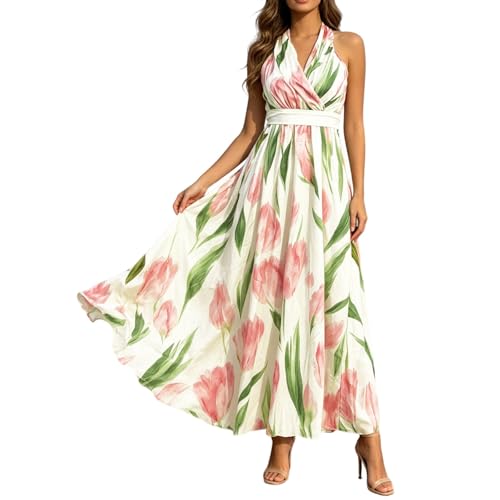 Robe taille haute bohème longue pour silhouette élégante en été
