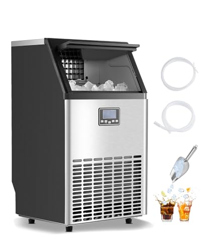 VEVOR Máquina para Hacer Hielo de 68 kg/24 h, con Gran Capacidad de Almacenamiento de 15 kg para...