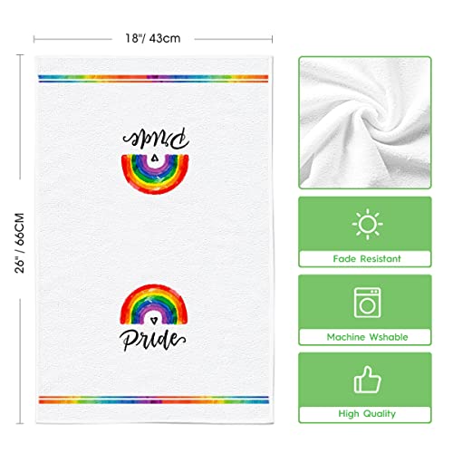 Artoid Mode Watercolor Love Heart Rainbow Love Is Love Lgbt Home Kitchen Dish Towels, 18 X 26 Inch Ultra Absorbent Coffee Tea Bar Hand Towels Bathroom Gift For Cooking Baking Set Of 4 #TOP5