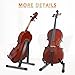 GeeWin Cello Stand,A-Frame Folding Violin Support Stand,Cello Holder for 1/8-4/4 Cellos, Guitar Stand,Guitars for Acoustic, Electric Guitar,Bass,Guitar Holder Stand,Black
