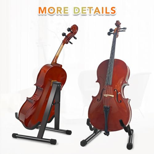 GeeWin Cello Stand,A-Frame Folding Violin Support Stand,Cello Holder for 1/8-4/4 Cellos, Guitar Stand,Guitars for Acoustic, Electric Guitar,Bass,Guitar Holder Stand,Black by GeeWin - Image 6