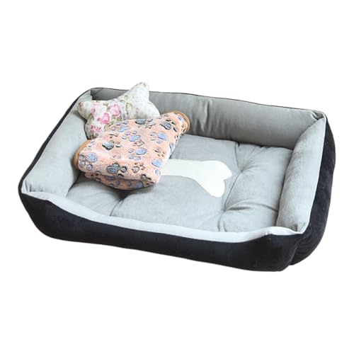 Caseta para perros cachorros con sofá suave y manta para interior de casa 2