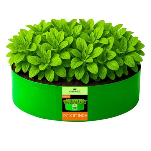 Image of Kingwell grow bags 24x9 inches pack of 1 Grow Bag For Terrace Garden Leafy Vegetable Plant Grow Bags Fruits Growing Containers For terrace Gardening