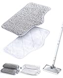 LABIGO Steam Mop Replacement Pads - 6 Pack Machine Washable Microfiber Cloths, Reusable Cleaning Pads