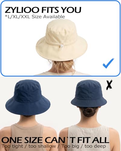 Image of Zylioo XXL Cooling Sun Hat for Big Heads, Wide Brim Summer Hat | Roomy Outdoor Fit-Extra crown space and a flexible rim give fuller head shapes easy coverage during long warm days.