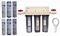 Whole House 3-Stage Water Filtration System, 3/4" Port with 2 valves and Extra 1 Year Filter Supply (2 Sets, 6 pcs)