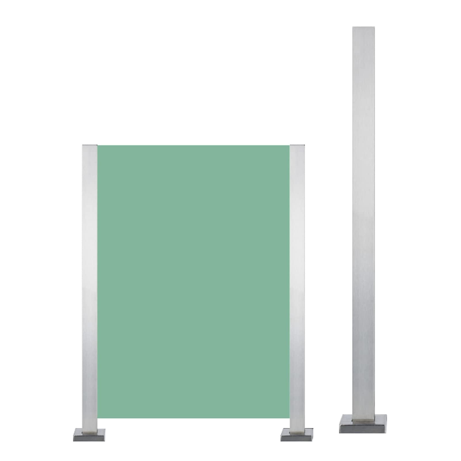 Geländerpfosten aus Edelstahl für Balkon & Poolzaun – quadratisches Paneel-Design mit silbernem Verriegelungssystem – Gartenbalustraden-Lösung