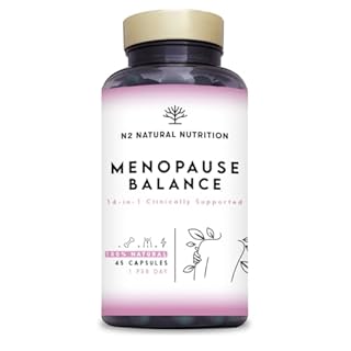 Menopausa Integratori 14 in 1 con Supporto Clinico 100% Naturale. 45 Capsule con Omega 3, Vitamina D3 K2, Vitamina B12, Biotina, Acido Folico. N2 Natural Nutrition