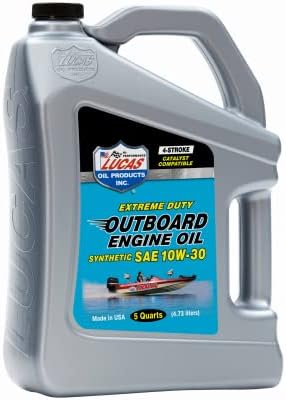 Lucas Oil 10812 SAE 10W-30 Aceite de motor fueraborda sintético de 4 tiempos, 5 cuartos de galón - Cantidad 3