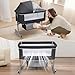 ehozirta Baby Bassinet Bedside Sleeper, 3-in-1 Rocking Bassinet with Wheels & 6 Levels Adjustable Height – Portable Newborn Crib with Storage Basket, Mattress, Canopy, Black