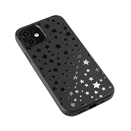Cavka Matte Black Case Compatible With - Iphone 13 Pro - 6.1 Inch Protective Tpu Rubber Cover Cute Kawaii Print Fancy Stars Bumper Girly Lightweight Shockproof Astronomy Cool Silicone Night Sky Trendy #TOP1