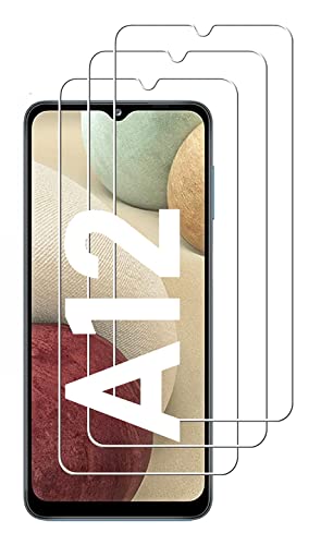 [3 Stück] Panzer Schutzglas kompatibel mit Samsung Galaxy A12 Schutzfolie Verbundglas Displayglas Echt Härt Tempered Glass 9H 0.33mm Ultra-klar