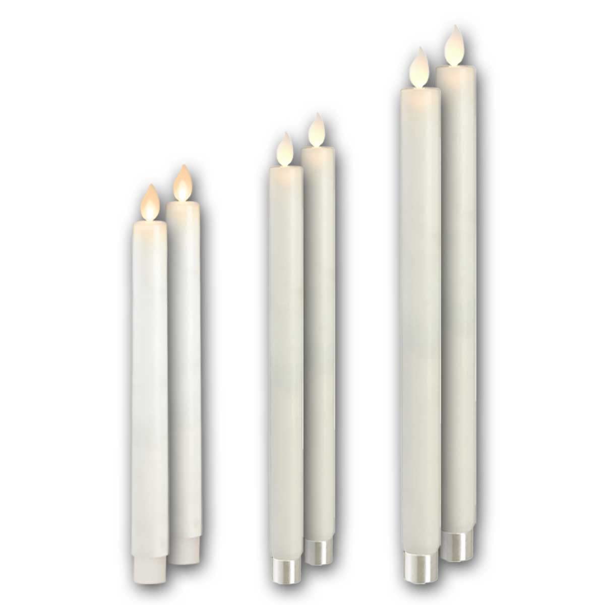 Star Trading LED Stabkerzen mit Echtwachs, 6er Set, 24/30/40cm LED warmweiß, Timerfunktion