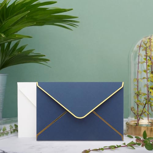Sobres Azules Borde Dorado ideales para Invitaciones de Boda y Cenas de Gala 6