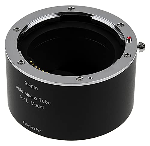 Tubo de extensión macro automático Fotodiox Pro de 35 mm compatible con cámaras MILC de la Alianza L-Mount para fotografía de primer plano extremo, negro (L-35-MCR-AF) miniatura 2