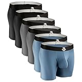 Real Men 7in Nylon Boxer Briefs A Pouch Lrg 6pk Blk/Gry Running Underwear For Men Mens Anti Chafing Underwear Mens Boxer Briefs Long Leg