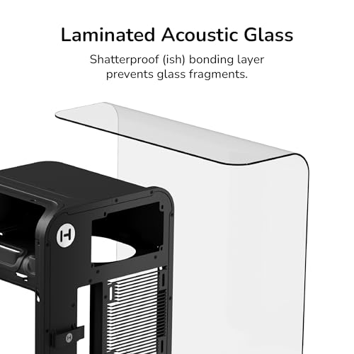 Image of Hyte X50 - Modern Performance ATX Mid-Tower Gaming PC Case - Optimized High Airflow Chassis - 4mm Thick, Curved, Laminated Acoustic Glass - Micro Mesh Panels w Sturdy Stamped Steel - Pitch Black