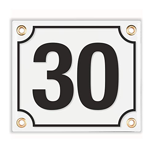 Placas de Dirección - Ceramica Numeros Casa Exterior Personalizada - 12x14 cm - Blanco Cover