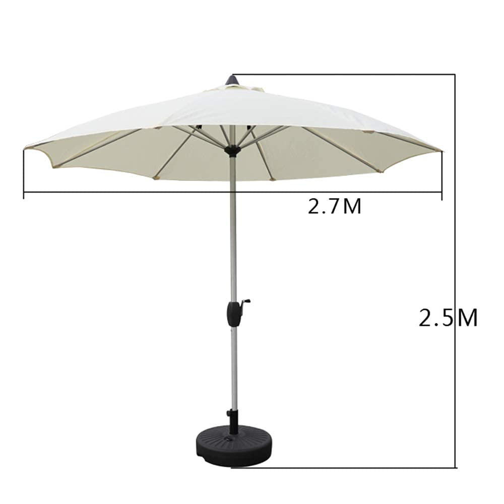 Parasol ogrodowy, parasol ogrodowy 2,7 m, parasol przeciwsłoneczny, z mechanizmem korbowym, do ogrodów zewnętrznych, na balkon i bez podstawy, izolacja termiczn,