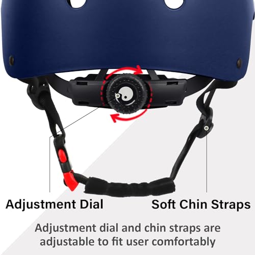 Image of Kids Skateboard Helmet for Boy and Girl, CPSC Certified Lightweight Adjustable, Multi-Sport for Cycling Skating Scooter (Navy, Small)