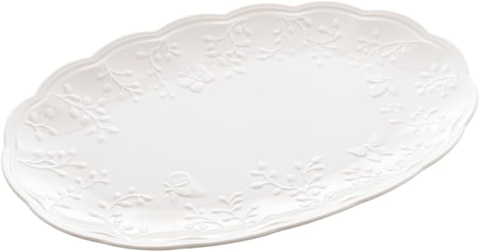 Imagem do produto LYOR - Travessa de Porcelana New Bone Butterfly Flower 31,5cm x 21cm x 2,5cm