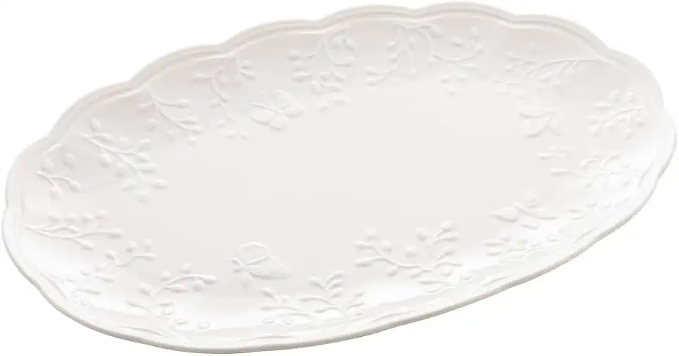 LYOR - Travessa de Porcelana New Bone Butterfly Flower 31,5cm x 21cm x 2,5cm