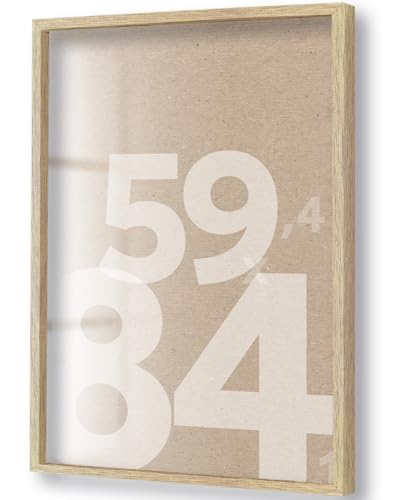 Panorama Marcos de Fotos A1 59,4x84,1 cm Marrón - Porta Retratos de Madera para Regalo, Comunión, Diploma, Cumpleaños y Fotografías Boda