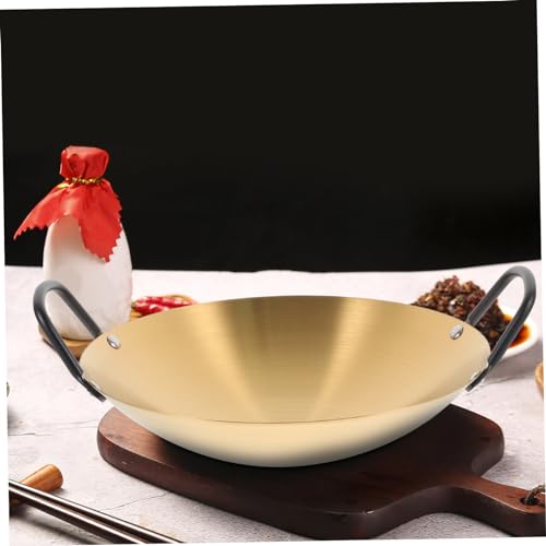 Wok redondo con doble asa acero inoxidable antiadherente miniatura 6