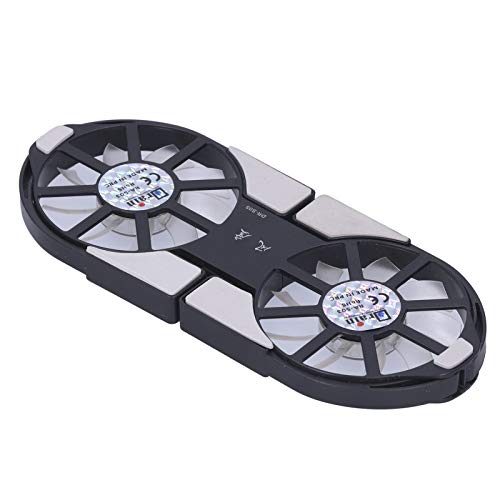 Base refrigeradora para laptop con luz LED, enfriador plegable para laptop de 600-2700 rpm, soporte refrigerador para laptop gamer con luces RGB y dos puertos USB (negro) miniatura 6