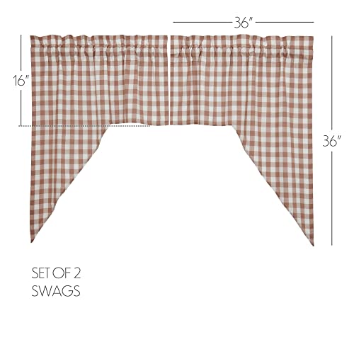 VHC-Brands-Annie-Buffalo-Portabella-Check-Farmhouse-Swag-Curtain-Set-36x36x16 VHC Brands Annie Buffalo Portabella Check Farmhouse Swag Curtain Set 36x36x16