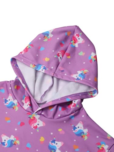 Image of WELAKEN Girls and Toddlers' Pullover Printed Hoodie Sweatshirt with Kangaroo Pocket