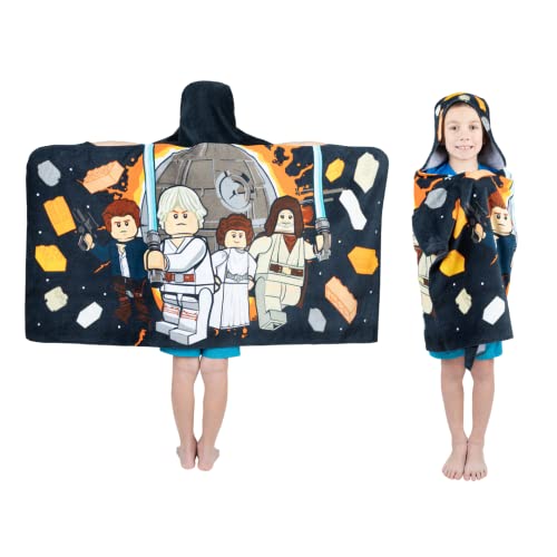 Franco Lego Star Wars Classic Kids Bath/Pool/Beach Soft Cotton Terry Hooded Towel Wrap, 24 In X 50 In, (Official Lego Product) #TOP16