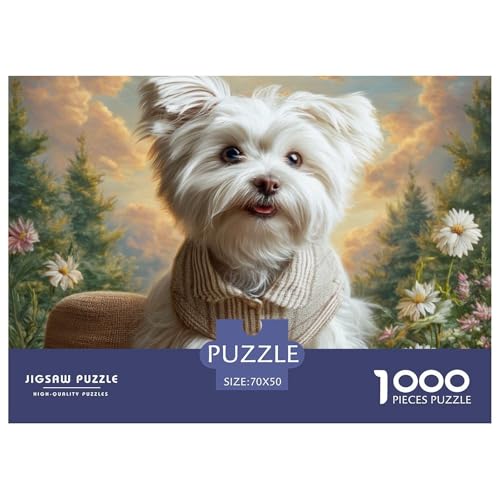 Rompecabezas de perro White Garden Leap el regalo de entretenimiento creativo ideal 2