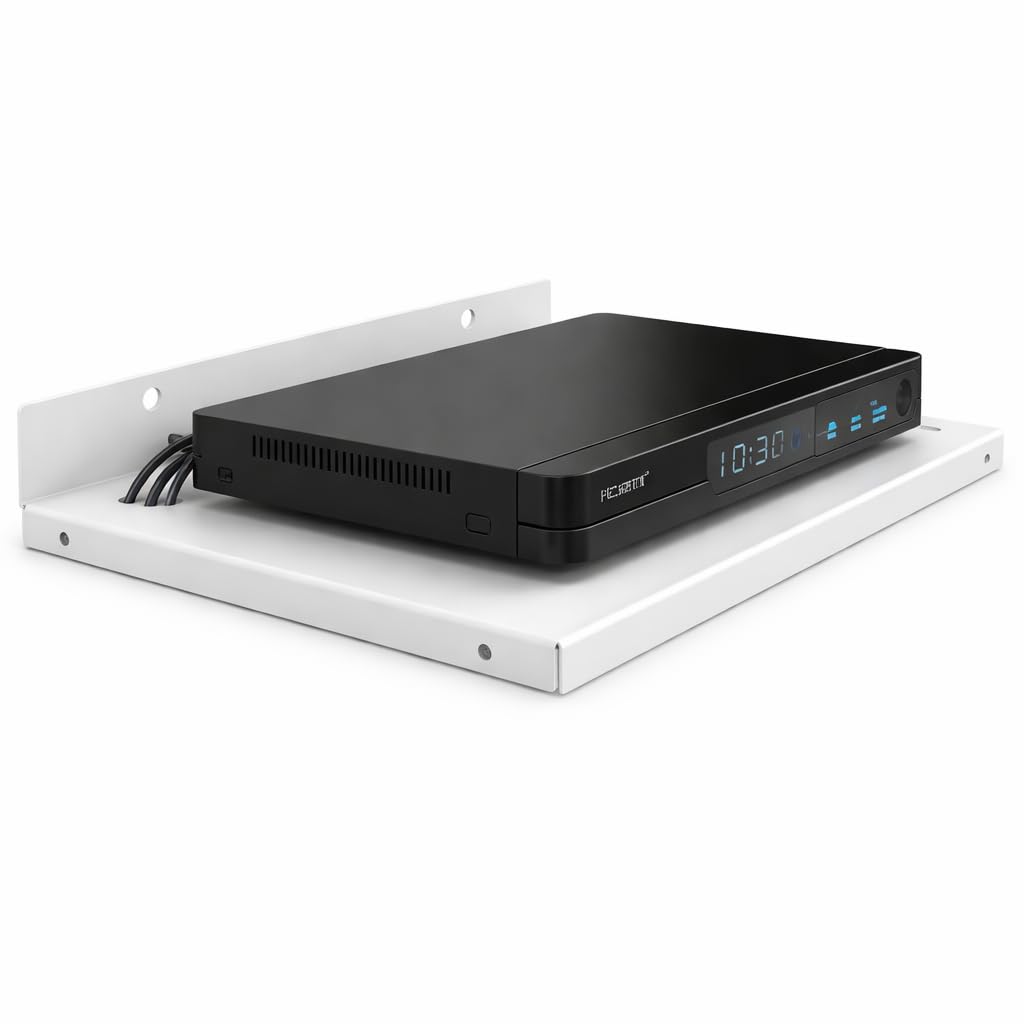 NextZen Wall Mount Metal Set Top Box Stand – Space-Saving Iron Wall Shelf for Set-Top Box, Wi-Fi Router, DVD, Modem & Remote – White, Pack of 1-image-32