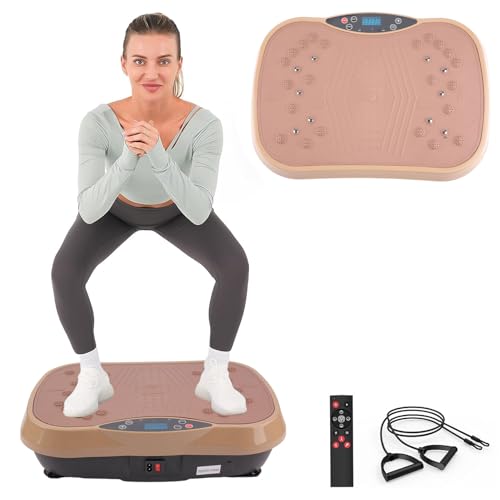 Vibration Fitness Exercise Machine Full-Body Workout Vibrating Platform for Weight Loss Toning & Wellness Low Noise Vibrating Plate Machine for Home & Office With Balance Straps & Remote Control