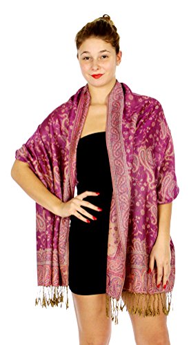 Fabulous Large Soft Double Layer Jacquard Paisley Print Pashmina Scarf Shawl2