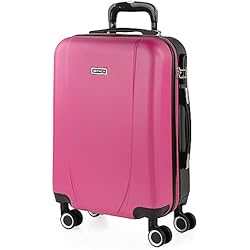 Maletas Abs Talento ITACA - Maleta Cabina Ryanair 40x20x25. Maletas de Viaje Cabina 55x40x20. Maleta de Cabina. Trolley Cabina, Maleta 55x40x20. Maletas de Cabina con Candado de Combinación. 71150, Fucsia-Antracita