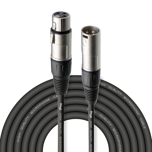 Stagg Câble microphone de haute qualité XLR vers prise XLR, 6 m, noir
