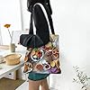 JKSEEPYN Beautiful Breakfast Printed Reusable Canvas Tote Bag Shopping Bags Washable Shoulder Grocery Tote Bags Daily Utility bag #5