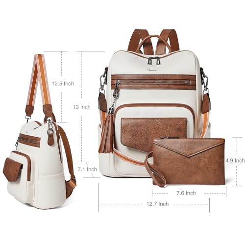 Image of Shrrie Leather Womens Backpack Purse Convertible Crossbody Shoulder Strap